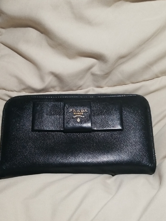 Prada Handbags - Prada Bow Zip Around Long Wallet